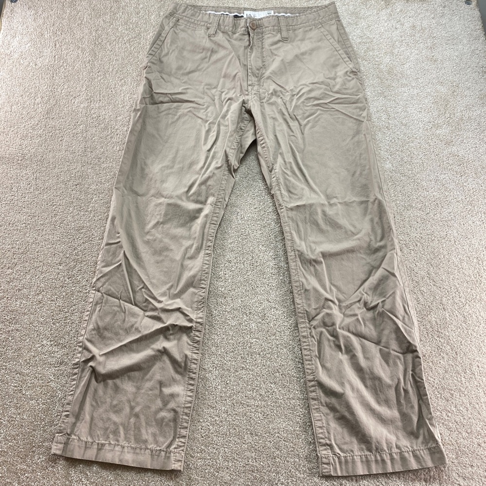 BKE Cohen Chino Pants Mens 34 Khaki Tan Cotton Straight‎ Leg Workwear Preppy